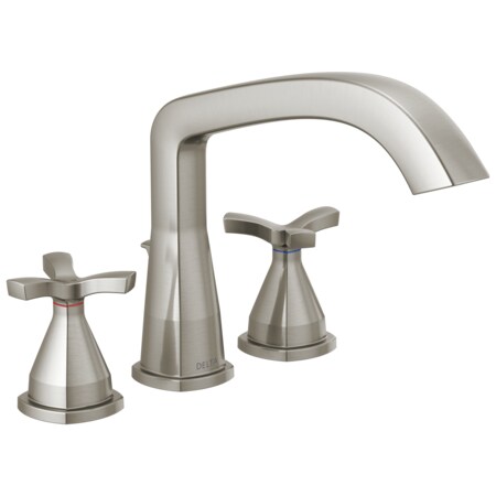 Delta 3-hole 8-16" installation Hole Deck-Mount without Diverter Tub Filler Faucet, Stainless T27766-SS